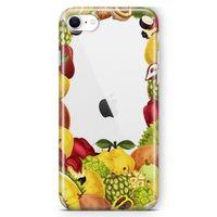 Apple iPhone SE 2020 Kılıf Ananas Armut Meyve Arka Kapak Koruma Desenli Full Koruyucu