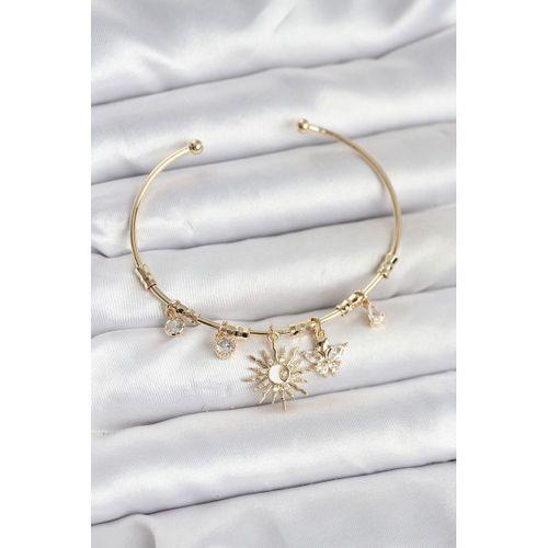 Güneş Charmlı Gold Renk Pirinç Kadın Bileklik