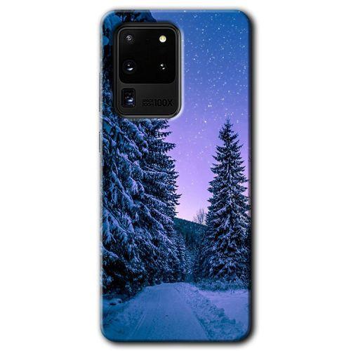 Galaxy S20 Ultra Kılıf HD Desen Baskılı Arka Kapak - Kış Manzarası