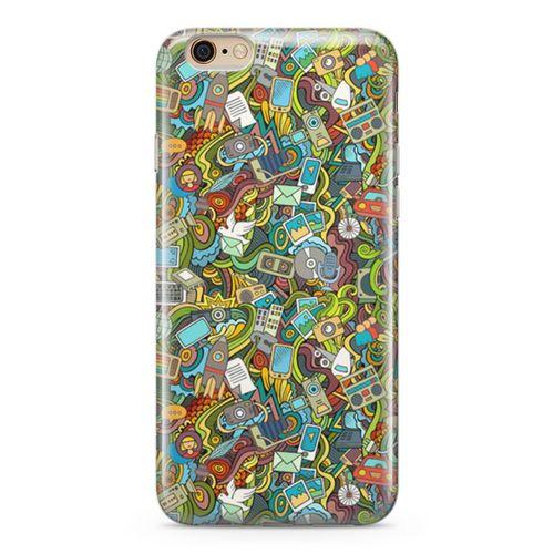 Apple iPhone 6 6s Kılıf Doodle Bilgisayar Cep Telefonu Arka Kapak Koruma Desenli Full Koruyucu