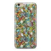 Apple iPhone 6 6s Kılıf Doodle Bilgisayar Cep Telefonu Arka Kapak Koruma Desenli Full Koruyucu
