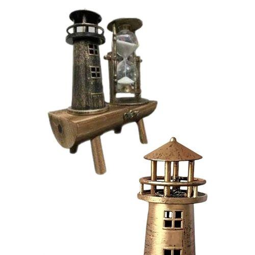 Hediyelik Eşya Retro Deniz Fenerli Kum Saati Ahşap Görünümlü Dekoratif Eşya
