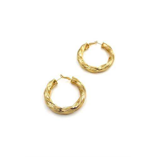 Metal Halka Küpe - Altın