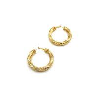 Metal Halka Küpe - Altın