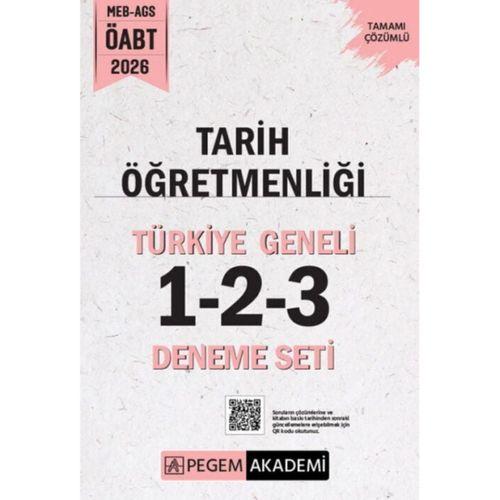 2026 MEB AGS ÖABT Tarih Öğretmenliği Tamamı Çözümlü Türkiye Geneli 1-2-3 Deneme Seti Pegem Yayınları
