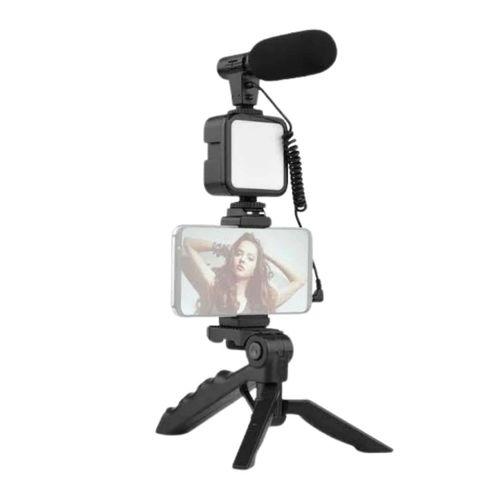 Tripod Telefon Tutucu Kumandalı Mikrofon Led Işık Vlog Video Kayıt