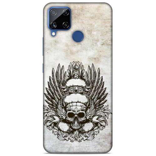 Lopard Oppo Realme C15 Uyumlu Kılıf Tattoo's (6) Silikon Kılıf Siyah Gri