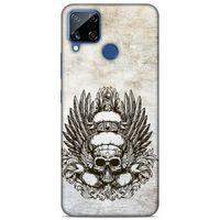 Lopard Oppo Realme C15 Uyumlu Kılıf Tattoo's (6) Silikon Kılıf Siyah Gri