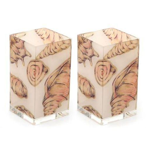 2 Adet Kalemlik İstiridye  Desenli Ofis Gereci 6X6X12Cm 300Ml