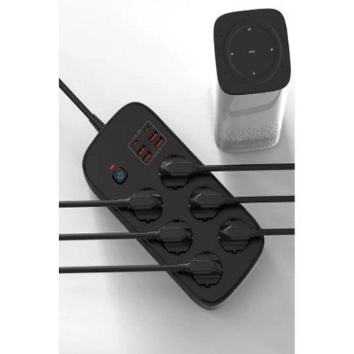 Termal Akım Korumalı 6’lü Priz 4x Usb 2x Type-c Çıkışlı Grup Priz Çoğaltıcı (3500w) Siyah