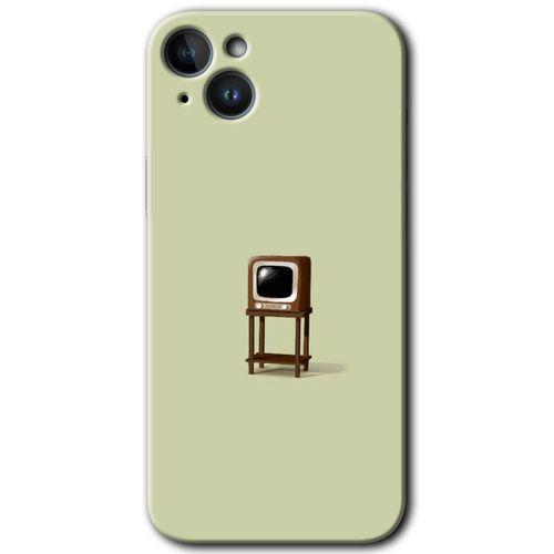 iPhone 14 HD Baskılı Kılıf + 9D Tam Ekran Koruyucu - Retro-TV