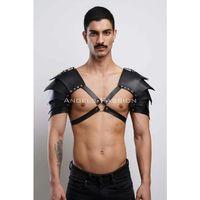 İki Omuz Detaylı Gladyatör Harness, Şık Erkek  Harness Kostüm, Gladyatör Erkek  Kostüm - Brfm161
