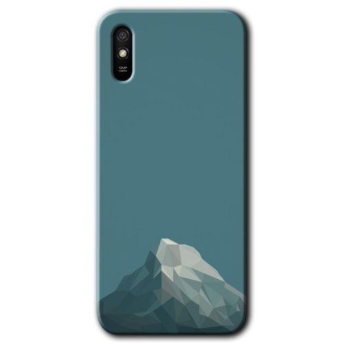 MRCİLETİSİM Xiaomi Redmi 9A Kılıf HD Desen Baskılı Arka Kapak+Temperli Cam - Alone Mountain