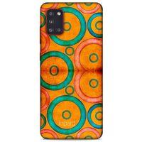 Samsung Galaxy A31 Kılıf Pastel Renkler (39) Liquid Crystal Kılıf Turuncu Yeşil