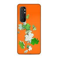 Xiaomi Mi Note 10 Lite Kılıf Yesil Beyaz Yoncalar Arka Kapak Silikon Koruma Full Koruyucu