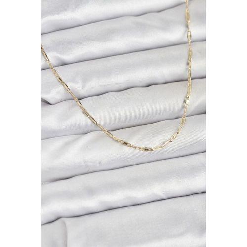 CM 14K Gold Renk Pirinç Ataç Zincir 60 cm Kadın Kolye