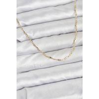 CM 14K Gold Renk Pirinç Ataç Zincir 60 cm Kadın Kolye