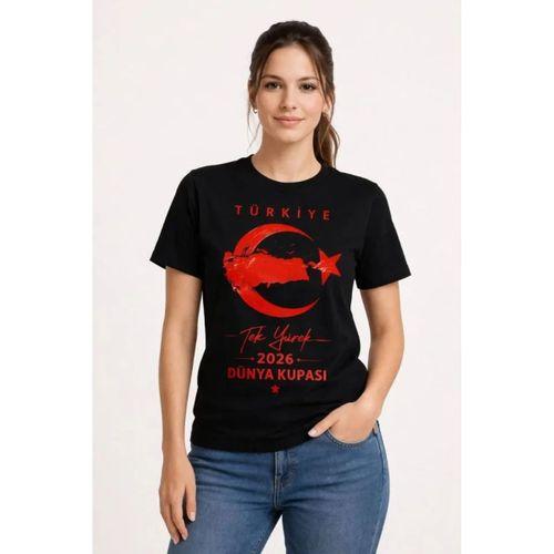 TÜRKİYE Ay Yıldız 2026 Dünya Kupasi Taraftar Forma T-Shirt - Siyah