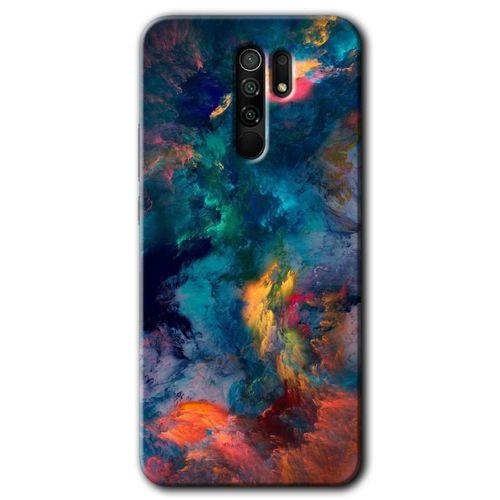 Xiaomi Redmi 9 Kılıf Baskılı Kapak - Color Storm +Tam Kaplayan Mat Seramik