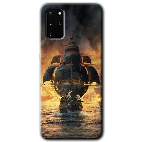 Potkal Hediye Fabrikası Samsung Galaxy S20 Plus Kılıf HD Desen Baskılı Arka Kapak - Siyah İnci