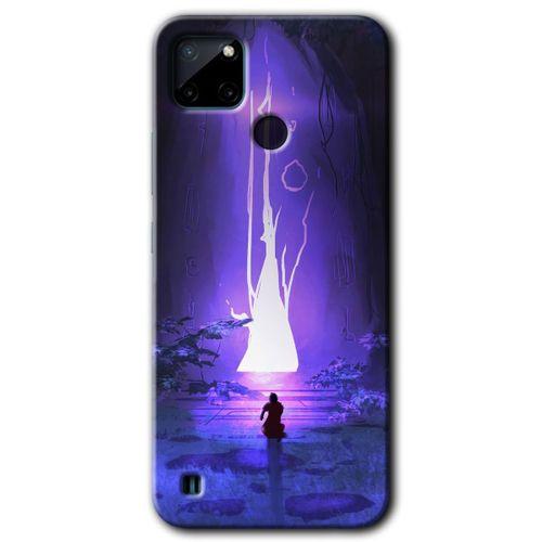 Realme C21 Kılıf Baskılı Kapak - Wanderer Silhouette + 5D Tam Kaplayan Cam