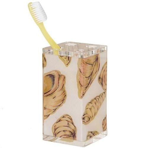 2 Adet Diş Fırçalık İstiridye Akrilik  6X6X12Cm Banyo Seti