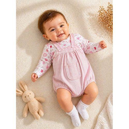 Kaşkorse Uzun Kol Askılı 2'li Kız Salopet Tulum