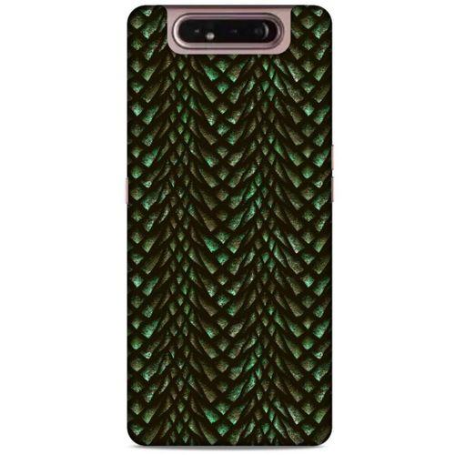 Samsung Galaxy A80 Kılıf Dragons (3) Kapak Ejderha Cilt Yeşil