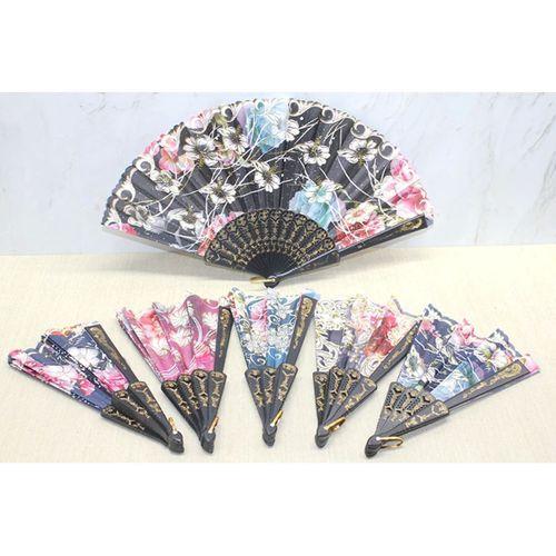 Plastik Çiçek Desenli Yelpaze