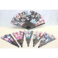 Plastik Çiçek Desenli Yelpaze