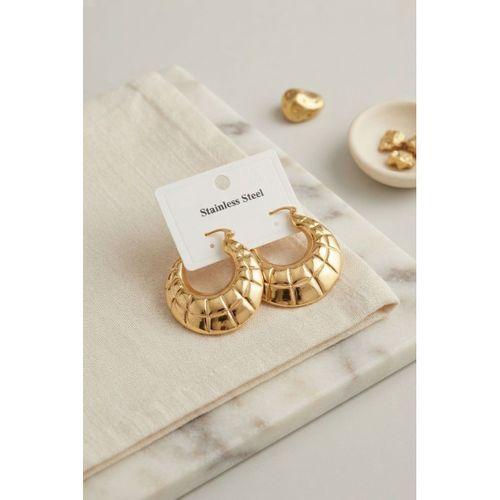 316L Çelik Gold Renk Bohem Halka Model Küpe