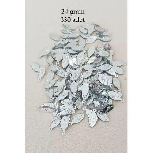 Oya Abiye Bileklik Kolye Pleksi Metalik Plastik Pul Gümüş Renk 24 gram 330 adet - BNC575