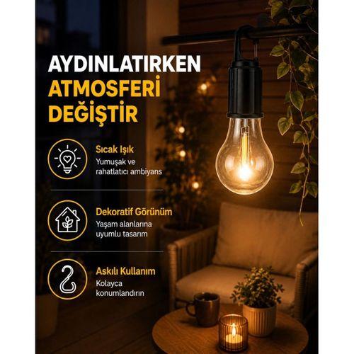 C Tipi Şarjlı Asılabilir Kamp Feneri