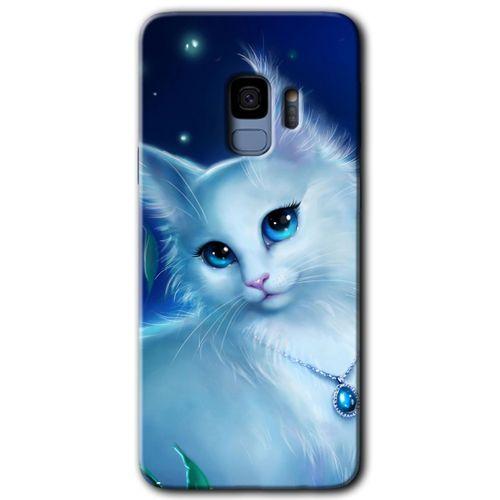 MRCİLETİSİM MRCİLETİSİM Samsung Galaxy S9 Kılıf HD Desen Baskılı Arka Kapak + Temperli Cam - Cat Glance