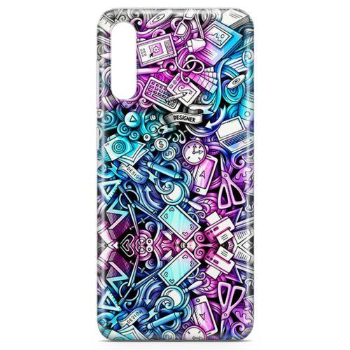 Samsung Galaxy A70s Kılıf Bankacı Doodle Arka Kapak Koruma Desenli Full Koruyucu