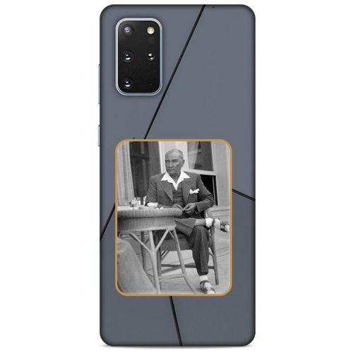 Samsung Galaxy S20 Plus Kılıf Atatürk (31) TPU Kılıf Koyu Gri