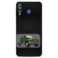 Lopard Samsung Galaxy M30 Uyumlu Kılıf PickUpX (25) Antişok Kapak Koyu Yeşil