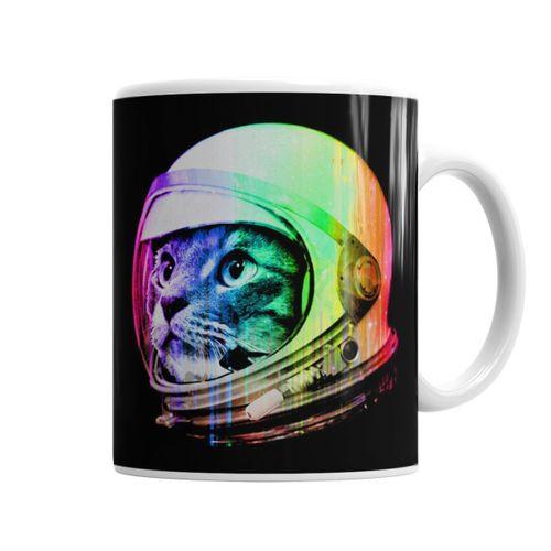 Astronot Cat Kedi Kupa Bardak Porselen