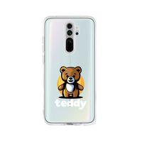 Redmi Note 8 Pro Teddy Desenli Premium Şeffaf Silikon Kılıf