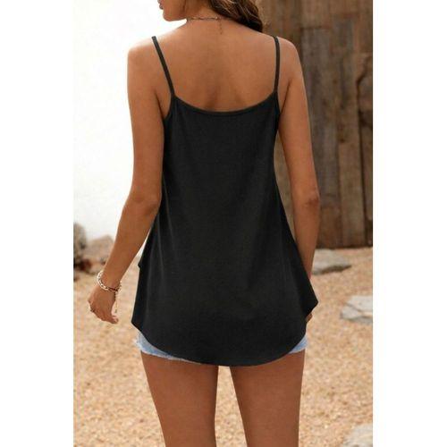 Kadın Ip Askılı Yuvarlak Yakalı Uzun Viskon Bluz