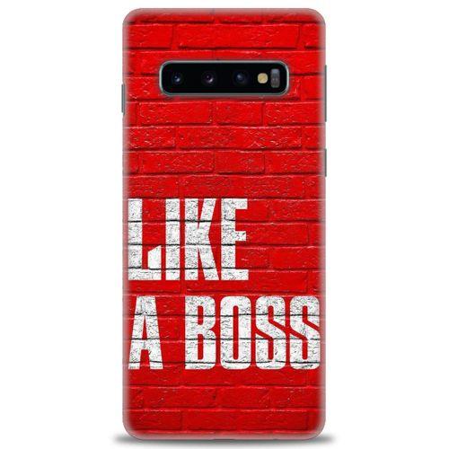 Samsung Galaxy S10 Kılıf HD Baskılı Kılıf - Like a Boss + Tam Ekran Koruyucu