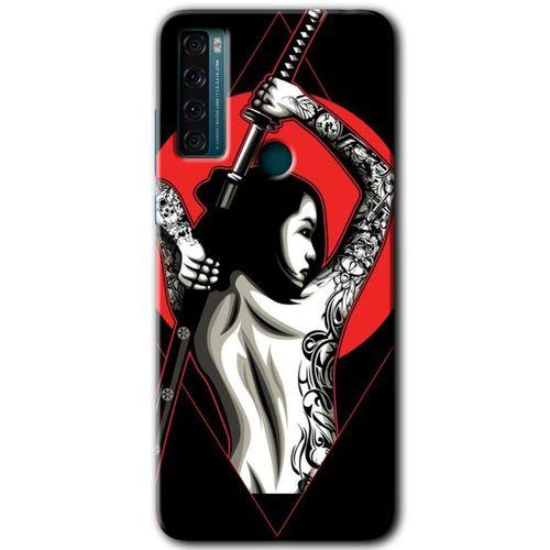 TCL 20 SE Kılıf HD Desen Baskılı Arka Kapak - Samurai Girl