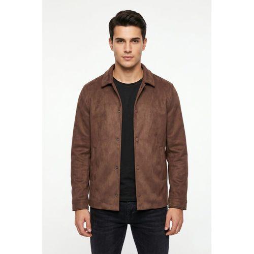 Erkek Siyah Regular Fit Mevsimlik Süet Spor Mont BGL-ST05436