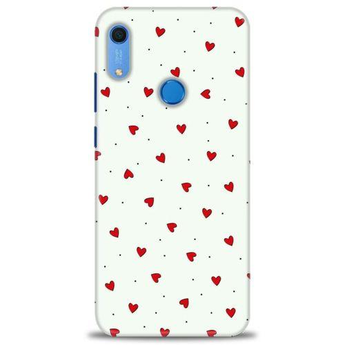 Huawei Y6S Kılıf HD Baskılı Kılıf - Mini Mini Kalpler + Tam Ekran Koruyucu