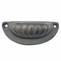 Antika Tarz Dekoratif Pirinç İstiridye Tas Mobilya Kulbu - 37x87 Mm, Oksit