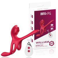 PRIME TOYS William Şarjlı Kumandalı Klitoris G Nokta Vibratör Perine Uyarıcı Testis ve Penis Halkası