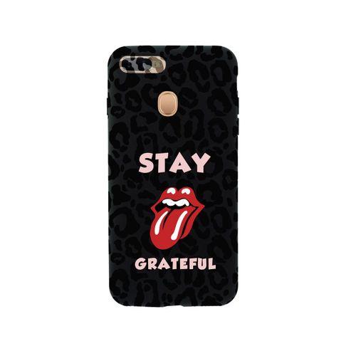 Oppo AX7 Stay Grateful Premium Silikonlu Siyah Telefon Kılıfı