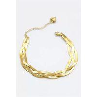 Örgü İtalyan Zincir Bileklik - Altın