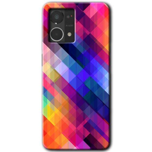 Oppo Reno 7 4G Kılıf HD Desen Baskılı Arka Kapak - Multi Oblique + Kırılmaz Cam