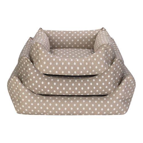 Pet Comfort Uniform Bej Puantiyeli Kedi ve Köpek Yatağı M 60x50cm
